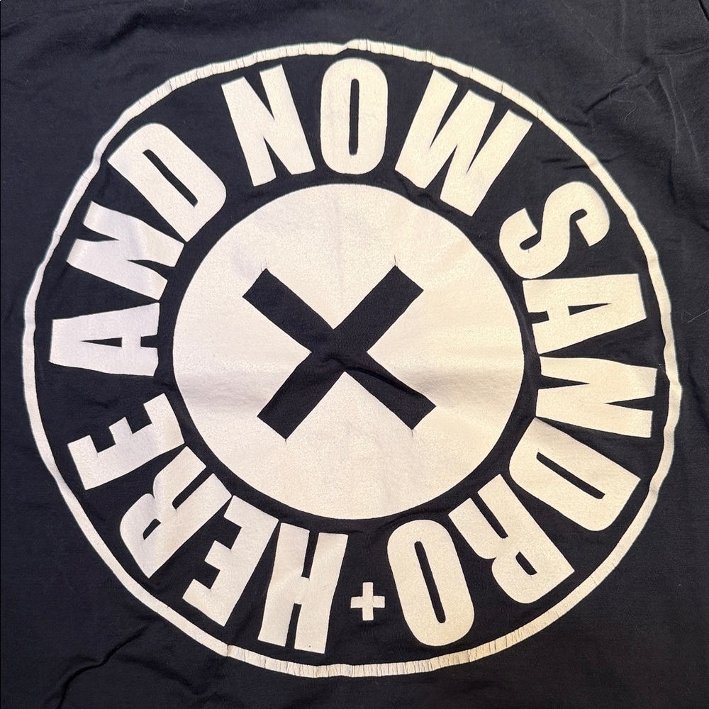Sandro Black Top with White Logo Neck Tag